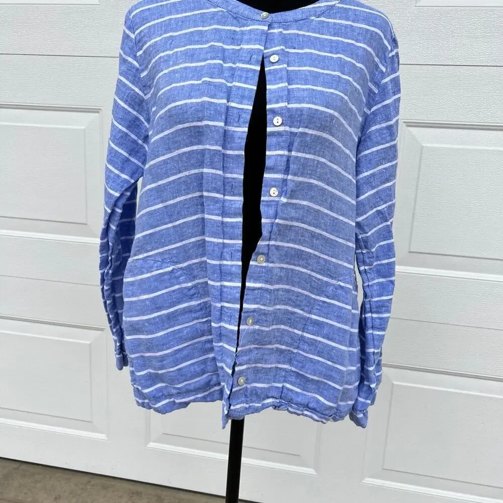 C&C California, linen, button down long sleeve shirt, women's size S
